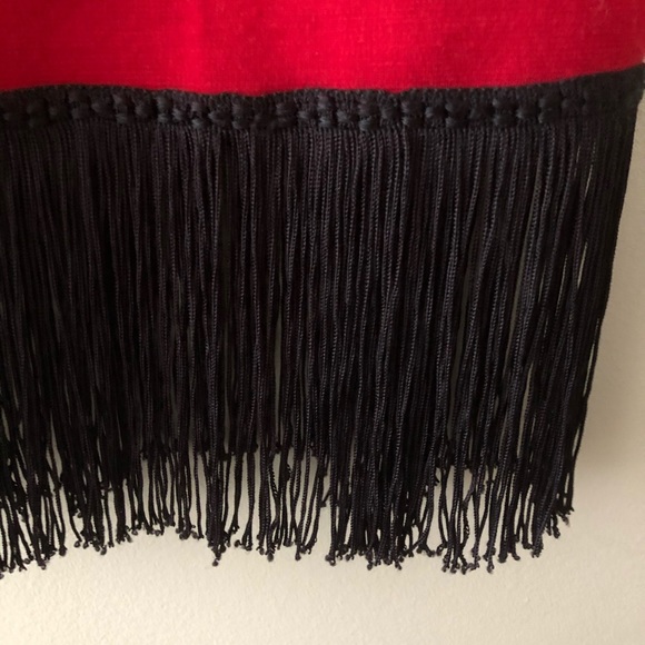 Vintage red and black fringe skirt - Picture 2 of 11